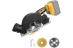 HLIEPIHA Cordless Mini Circular Saw for Dewalt 20v Battery, 4" Brushless Power Circular Saws, 12000RPM Small Circular Saw，2 Blade, Cutting Depth 0.8"(20mm) for Metal, Wood, Plastic(No battery)