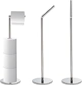 Crystals Freestanding Toilet Roll Holder 2 in 1 Stainless Steel Silver