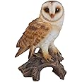 Hi-Line Gift Ltd Barn Owl on Stump, 7.25"