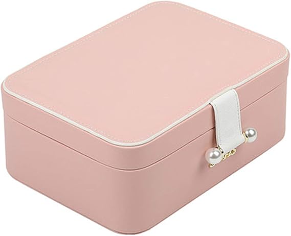 JIAOGH Kleine Reiseschmuckschachtel, Doppelschichtiger Mini-Schmuck