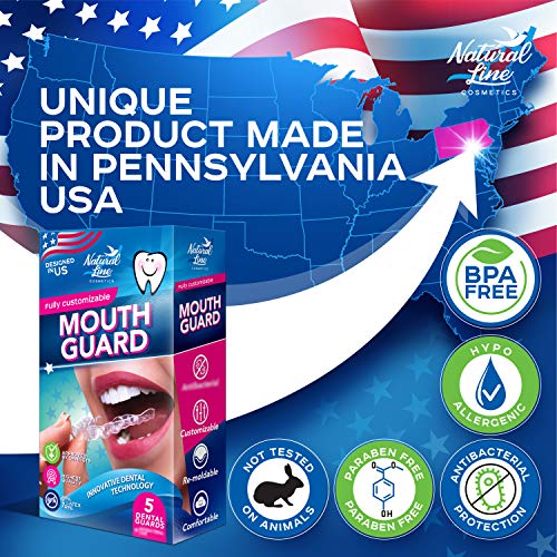 Mouth Guard for Teeth Grinding Night Clenching Bruxism Dental Guard Pack of 5 Moldable Mouthguards Sports Bite Anti Grind Sleep Guard