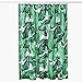 Bathroom Shower Curtain,Creative & Smart Shower Curtain 100% High-Grade Polyester Material,Amazing Exotic Rainforest Banana Leaf Pattern,Heavy-Duty&Repels Water Design,71 X 71 inches