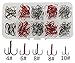 130pcs Fishing Treble Hooks Kit for Saltwater Freshwater, High Carbon Steel Barbed Treble Hooks Strong Sharp Round Bend Triple Fishing Hooks for Catfish Bass Trout Hard Baits Lures
