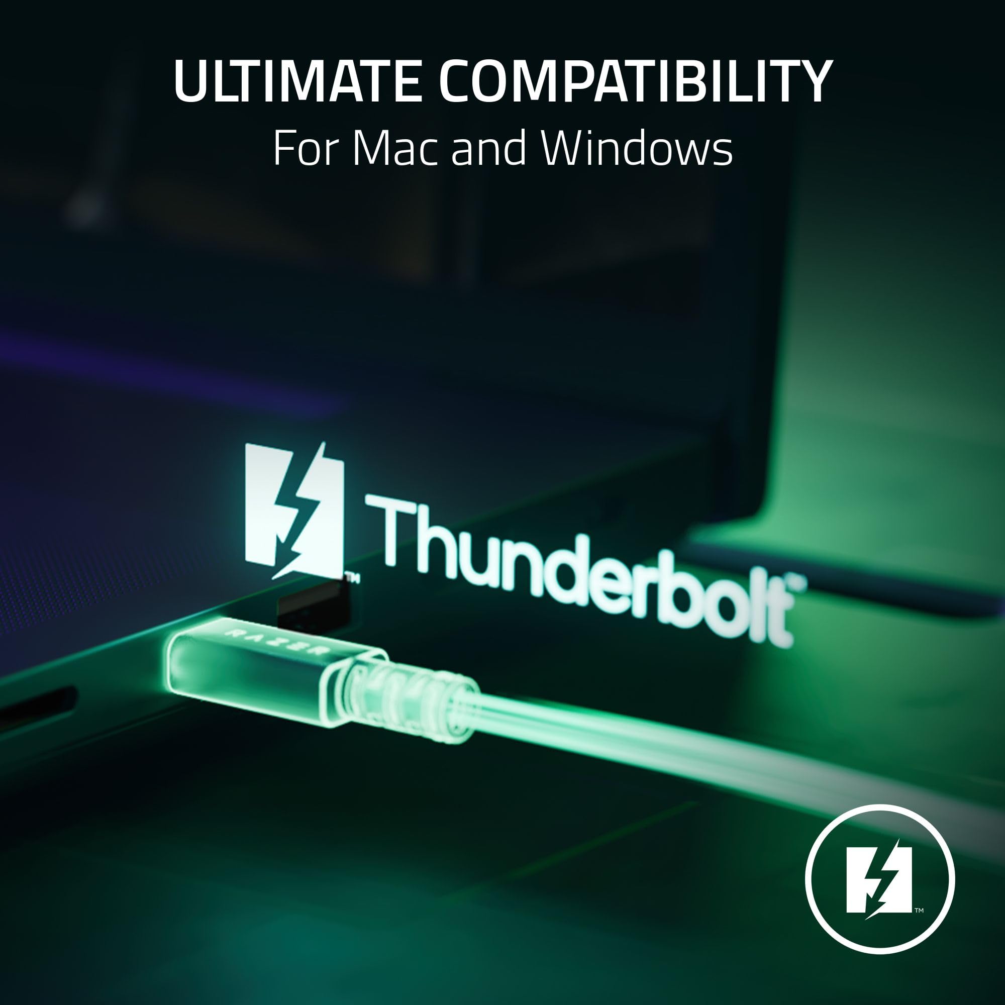 Thunderbolt 4 Cable (0.8m / 2.5ft): Up to 40 Gigabits Per Second - Up to 8K Resolutions - Up to 100W Charging - Compatible with Windows PC/Mac/Thunderbolt 3 Devices - Black