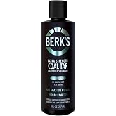 Berk's Full Spectrum 1.5% Coal Tar Anti-Dandruff Shampoo Extra Strength with Salicylic Acid 3%, Sulfur 1.5%, for Seborrheic Dermatitis, Psoriasis, Itching and Flaking Scalp, 8 Fl Oz, Pack of 1