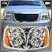 1A Auto Headlights Headlamps Left & Right Pair Set of 2 for 07-13 GMC Yukon SUV