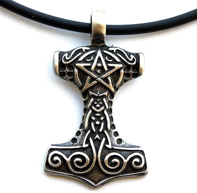 NC88 Vikingo Colgante Pentagrama Pentáculo Estrella Thor S Martillo
