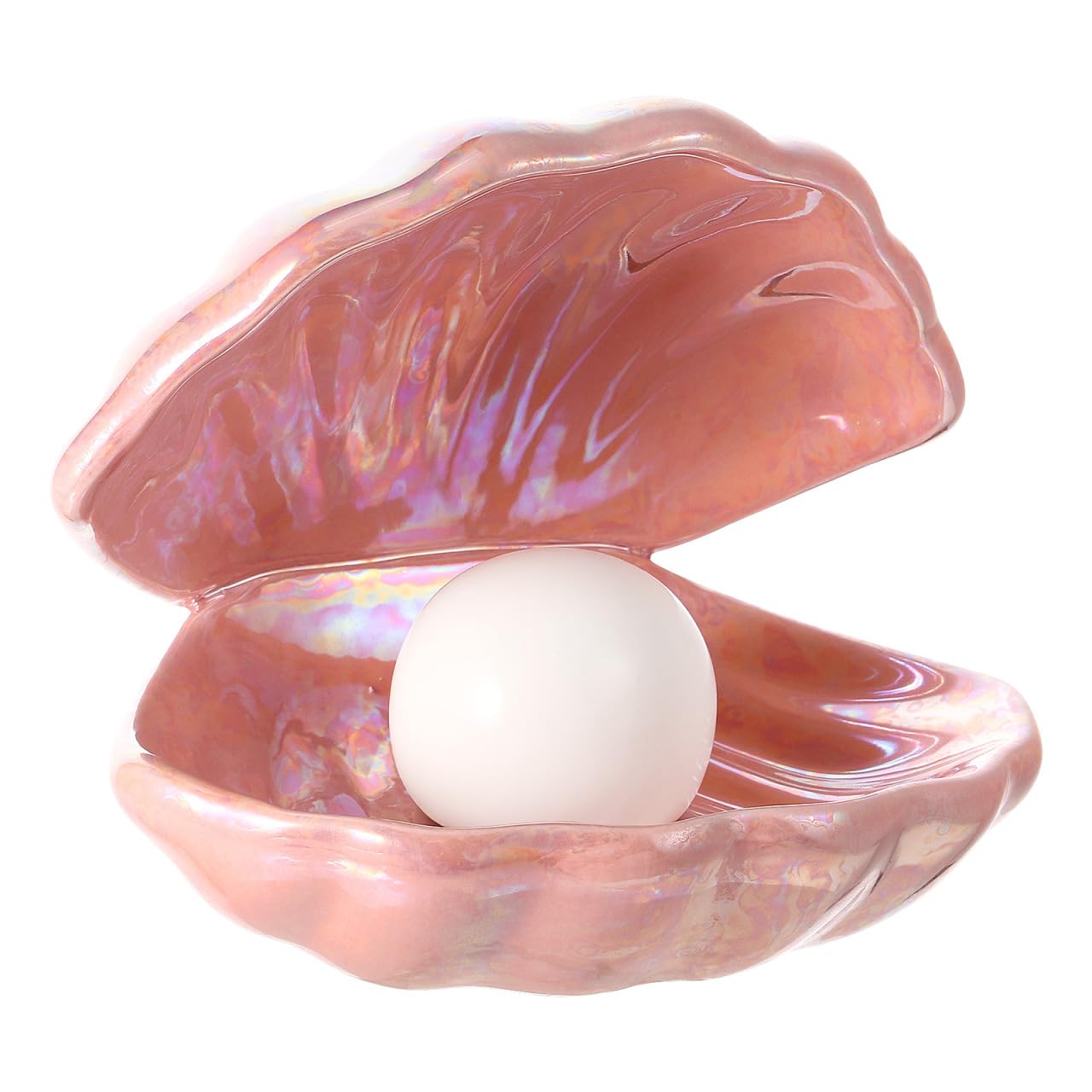 Ceramics Shell Pearl Light - Clamshell Pearl Night Lamp - Desktop Bedside Ornament for Study, Bedroom, Living Room