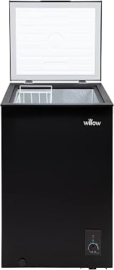 Willow W99CFB 99L Freestanding Chest Freezer Black Garage Safe view 3