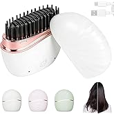 Mini Straightener,Mini Hair Straightener for Women,New Rechargeable Wireless Portable Hair Straightener Brush,Rapid-Heat with Three Temperature Controls,Heat-Resistant Shell Travel Comb (White)