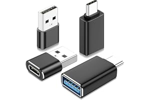 NZGEY 4 Pack-USB to USB C Adapter & USB C to USB Adapter [Fit Side-by-Side] Type C to USB 3.0 Adapter,Charger OTG Converter for MacBook,for iPhone 15 Pro Max Plus,Galaxy,for Apple Watch (Black)