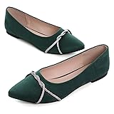 Hee grand Women's Rhinestone Pointed Toe Flats