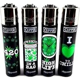 Clipper Lighter 4 Pack (Green Leaves)