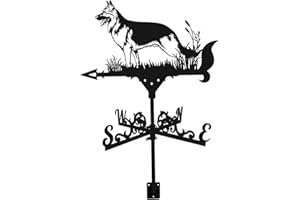 CURCKUA Weather Vane Roof Mount Animal Shape Weathervane Iron Decorative Wind Vane 13x22inch Wind Direction Indicator for Yard Garden Farm, Sheepdog Weather Vanes for Yard Wind Direction Indicator Wind Vane