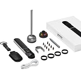 HOZO NeoRulerGO 41Pcs Premium Gift Combo, Digital Rolling Tape Measure with Laser for Flat Curved Diameter Odd Shapes, Unique Gift for Men, Dads, Architects, Designer - Black Microfiber Leather Case