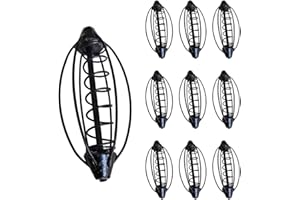 10 Pcs Spring Fishing Feeder,Cage Carp Bait of Pumpkin Form,Tackle Cage Bait Cage Holder,Fishing Tackle Equipment Accessories