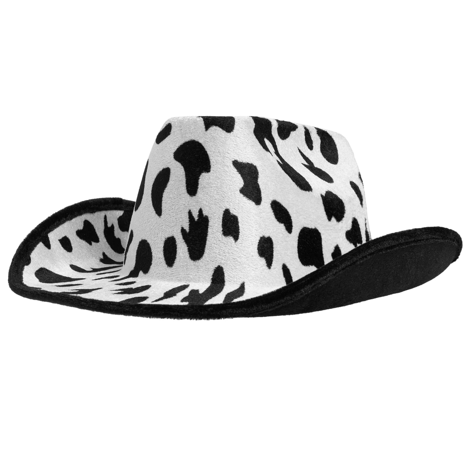 Cow Print Cowboy Hat, Black and White Sun Shade Hat, Unisex, 35.6 x 25.4 x 12.7 cm, Adult Size