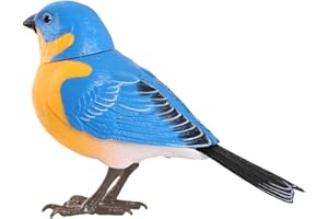 tioyeah Halloween Christmas Robot Bird Toy Singing Chirping Realistic Voice Control Battery Operated Novelty Funny Home Decor