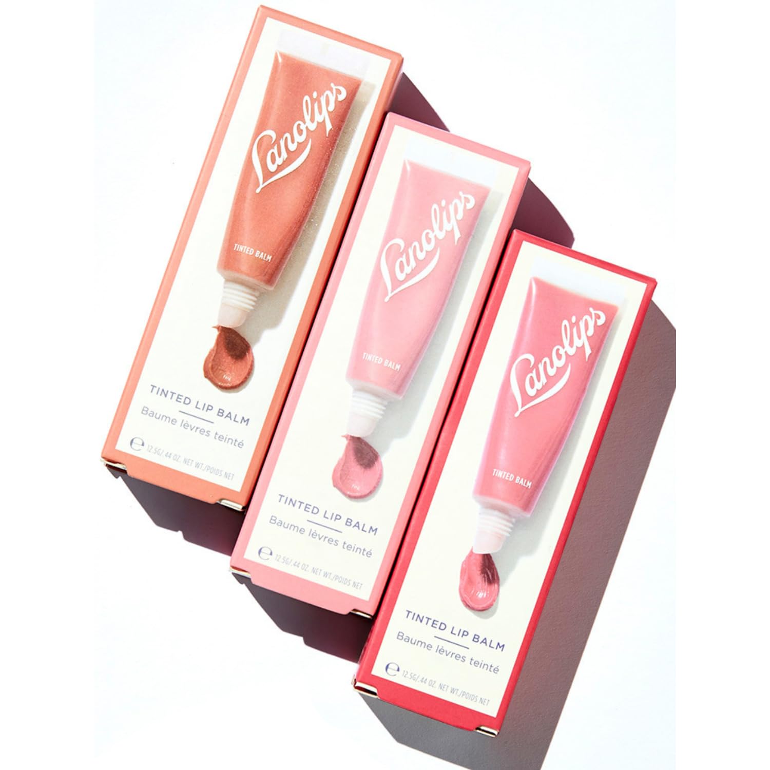 Lanolips Essentials Lip Tint Gift Set - Tinted Lanolin Lip Balm Set - Hydrating Lip Moisturizer Kit with Three Universal Shades (12.5g / 0.44 oz each)