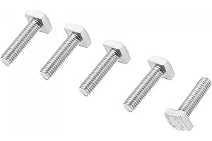 uxcell Square Head Bolt, 5pcs M8x25mm Fully Thread 304 Stainless Steel Grade C Square Machine Screws