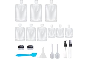 17 Pack Travel Pouches for Toiletries,TSA Approved,Travel Size Portable Containers,Stand Up Pouch,Refillable Travel Accessori