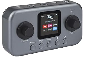 Asixxsix Multi Effects Guitar Pedal, 6 Independent Effect Modules FX AMP MOD DLY REV CAB with 2000mAh Rechargeable Battery, P