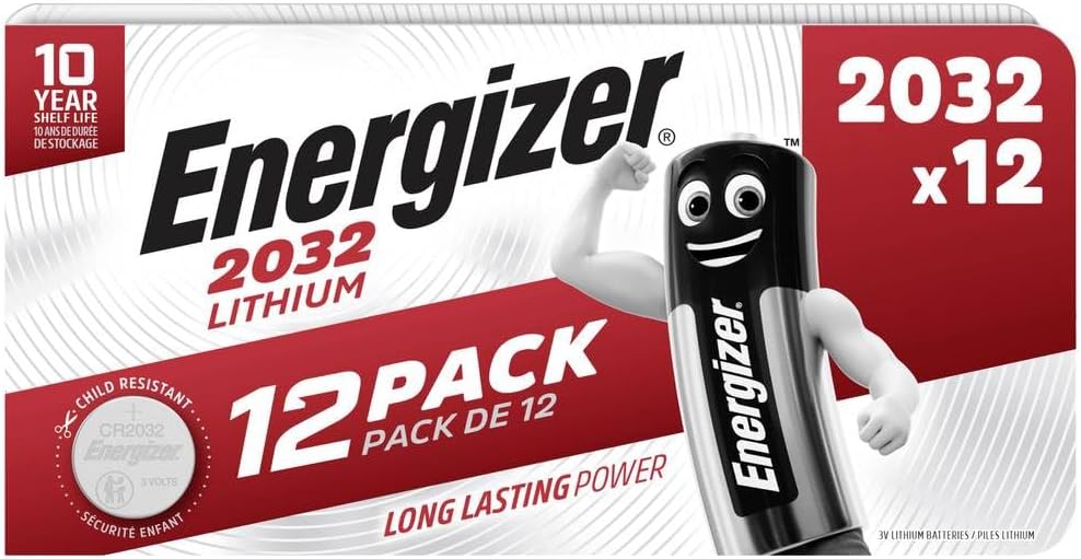 Energizer 12 x CR2032 Lithium Coin Batteries 3V Watches Torches Keys