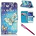 Firefish Galaxy S6 Case, Galaxy S6 Wallet Case, Stand Flip Folio Wallet Cover Shock Resistance Protective Shell with Cards Slots Magnetic Closure for Samsung Galaxy S6-Butterfly