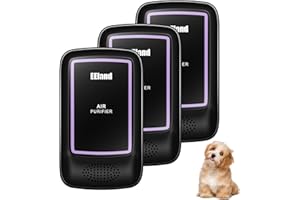 EEland Air Ionizers for Home (3 Pack) – Plug in Air Purifier for Home & Cat Litter Deodorizer, Filterless Ion Generator Removes Pet, Smoke, Bathroom & Kitchen Odors, Compact Deodorizer for Bedroom