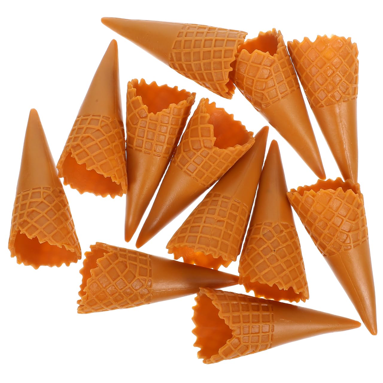 Abaodam Mini Artificial Ice Cream Cone Models 12 Pieces Realistic Simulated Ice Cream Cones for Diy Kitchen Decor Party Display Photography Props