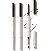 Gel Eyeliner Pencil,Dual Ended Matte Eyeliner Long Lasting,Black 3PCS | High Pigment Smooth Creamy Formula Retractable Eye Pencil Eyeliner,Waterproof Smudge Proof Eye Liner For Natural Eyes Makeup