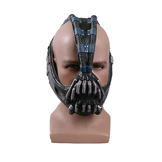 nihiug Batman Dark Knight Aufstieg COS Bain Maske Helm Batman Halloween Maske Requisiten Bane,Latex-OneSize