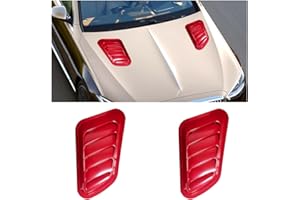 Dickno 2PCS Car Hood Air Vent Cover, Universal Automotive Bonnet Air Vents Engine Hood Scoop, Front Air Vents Engine Hood Cover Trim, Vehicle Exterior Decor Accessories for Most Cars (Red)