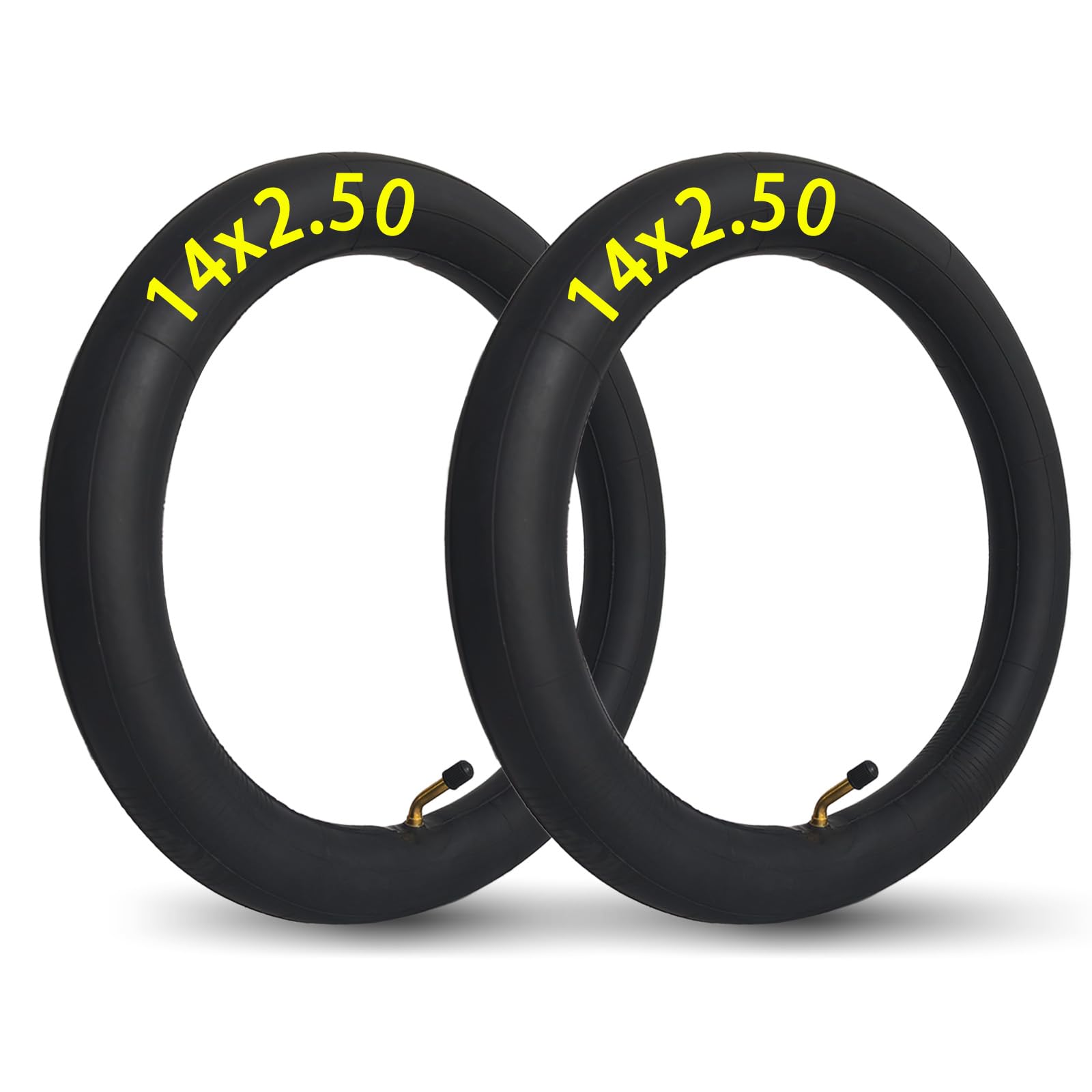 Photo 1 of 2-Pack 14x2.50 Inner Tube 14x2.5 14x2.10 14x2.125 14x2.25 14x2.40 Bike Inner Tube 14 inch Bike Tube with Bent Valve Stem