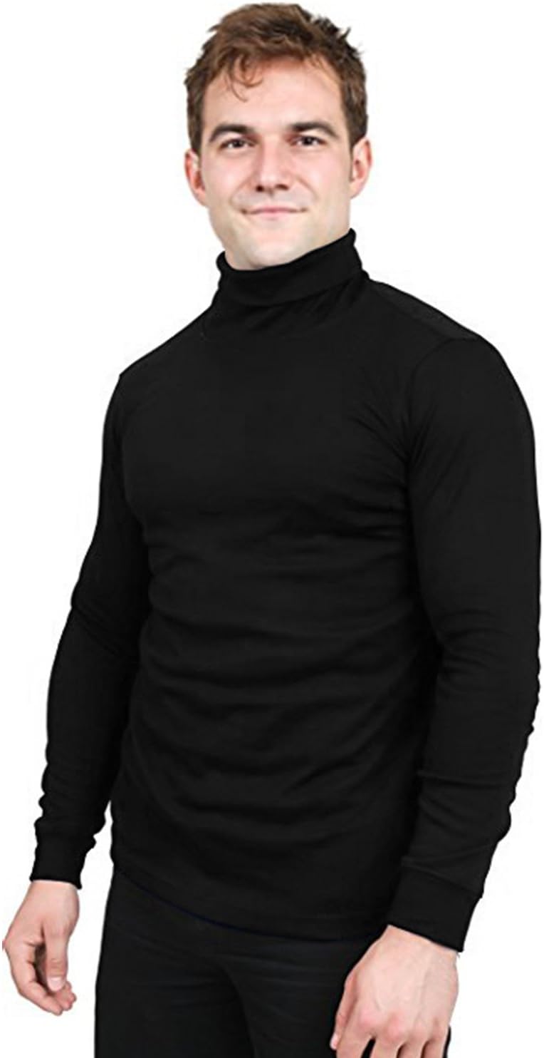 Utopia Wear Premium Cotton Blend Interlock Turtleneck Men T-Shirt
