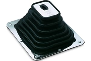 SOUTHWEST SPEED HURST SHIFTER BOOT,SUPER BOOT & PLATE,CHROME & RUBBER,MANUAL TRANSMISSION,7.75 X 8.75 INCHES WITH 6 PLEATS