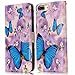 iPhone 8 Plus Wallet Case, iPhone 7 Plus Case Cover, JanCalm PU Leather Wallet Case with [Detachable Wrist Strap][Multi Card/Cash Slots] Stand Flip Magnetic Cover + Crystal Pen (Butterfly/Purple)