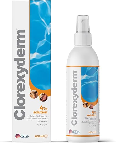 ICF Clorexyderm 4% Spray for Dogs & Cats 200 ml Vet-Recommended Non-Rinse