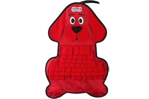 CLIFFORD THE BIG RED DOG Snuffle Mat for Dogs, Slow Feeding Dog Puzzle Enrichment Toys with Squeaker, Enrichment Eat and Play for Dogs, Doggy Games, Stimulating Doggy Toys, Puppy Enrichment Game, Puppy Puzzle Play
