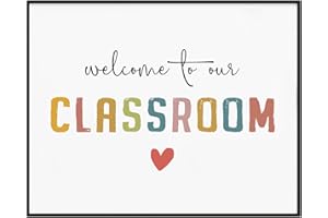 JAPREX Welcome To Our Classroom Print, Classroom Wall Decor, Rainbow Classroom Sign, Teacher Wall Decor, Colorful Classroom Poster, Elementary School Teacher Class Decor, Unframed (8 x 10 inch)