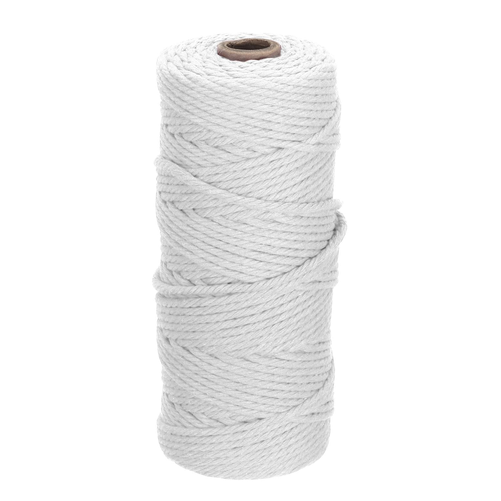 DMiotech 3mm x 100M (109 Yard) White Natural Cotton Macrame Rope, Wall Hanging Handmade 2 Strands Twisted Macrame Cotton Cord for Plant Hangers, Gift Wrapping Wedding
