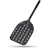 Perforated Pizza Peel, 12 x 14 Inch Rectangular Pizza Turning Peel, Professional Anodized Aluminum Turning Pizza Spatula, 26