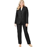 Le Suit Women's Plus Size 2 Button Notch Collar with Crepe