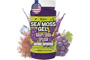 Biolore Sea Moss Gel - Grape Splash 16oz, Wildcrafted Irish Seamoss with Essential Vitamins & Trace Minerals, Vegan Superfood Made in USA