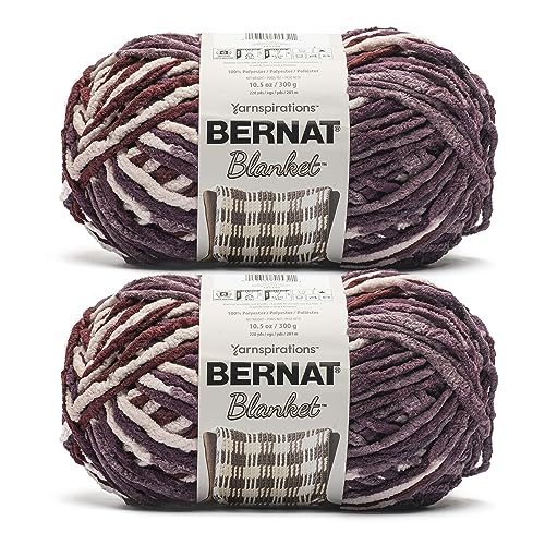 Bernat Blanket BB Plum Preserves Yarn - 2 Pack of 10.5oz/300g - Polyester - #6…