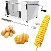 ANYDOCANMOOT Spiral Potato Cutter french fry cutter Manual Stainless Steel Twisted Potato Slicer Cutter curly fries Cucumbers Carrots DIY BBQ Slicer with Reusable Stick
