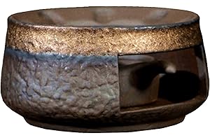 Fenyya Teapot Warmer Matte Classic Retro Ceramic Universal Tea Warmer Stand Set with Candle Holder Japanese Style for Warming Tea, Coffee and Milk etc.