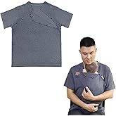 Kangaroo Skin to Skin Bonding Care T-Shirt for Dads - Kangaroo Care Shirt for Men - Grey