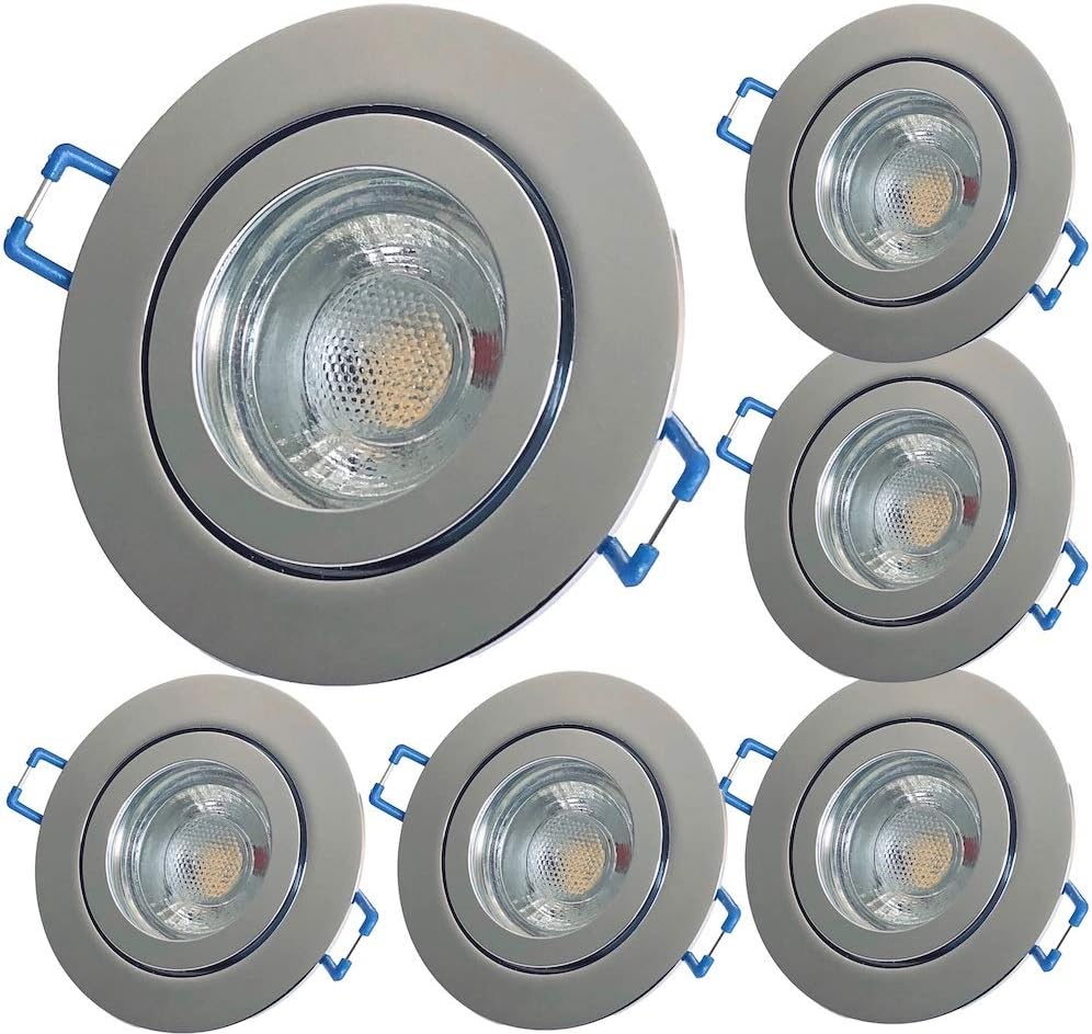 6er Set LED Einbaustrahler GU10 – Schwenkbar, 5W Warmweiß, Ø 68 Mm, Ohne Trafo