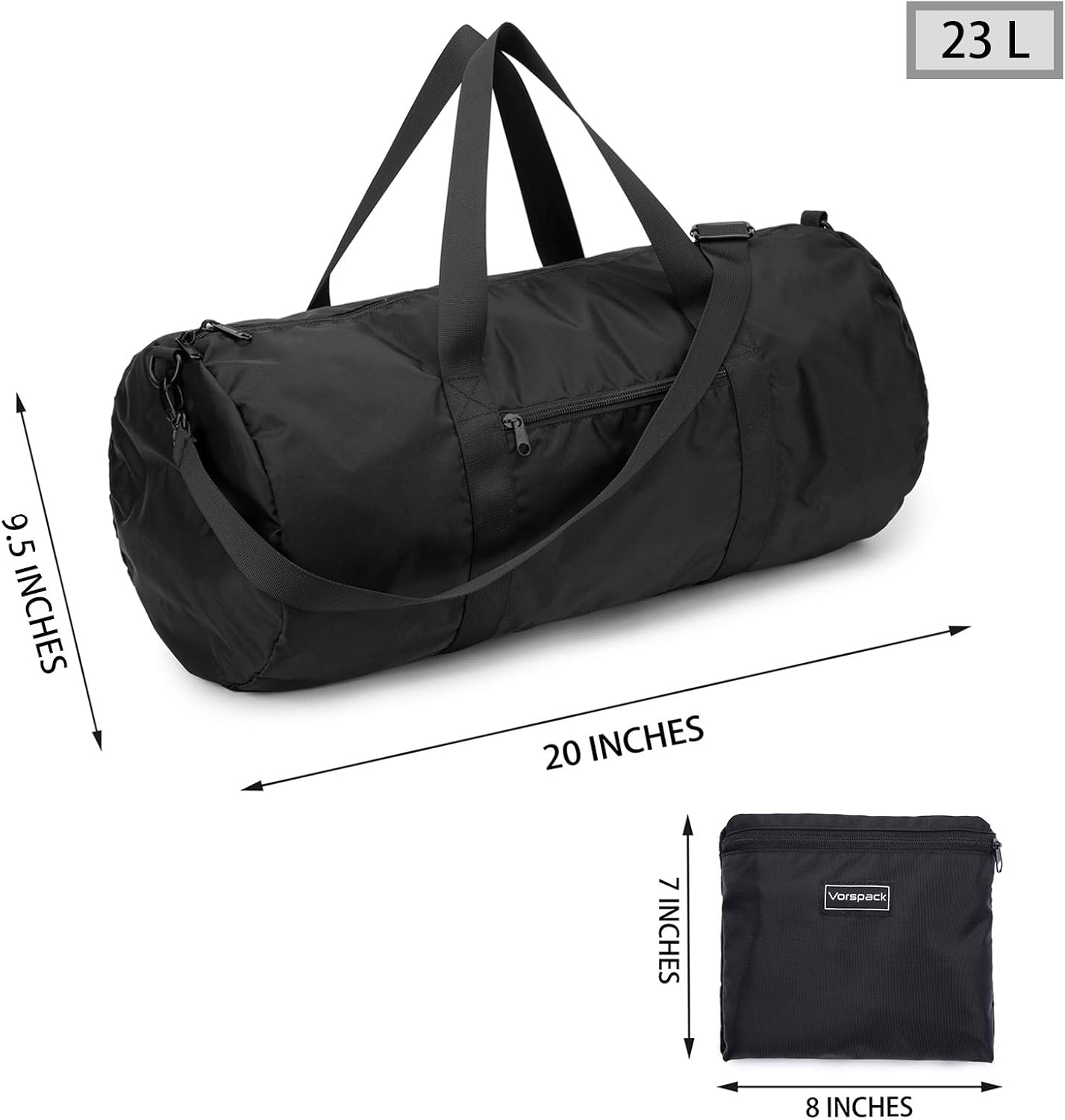 Vorspack Duffel Bag 20-24-28 Inches Foldable Gym Bag for Men Women Duffle Bag Lightweight with Inner Pocket for Travel Sports: Clothing